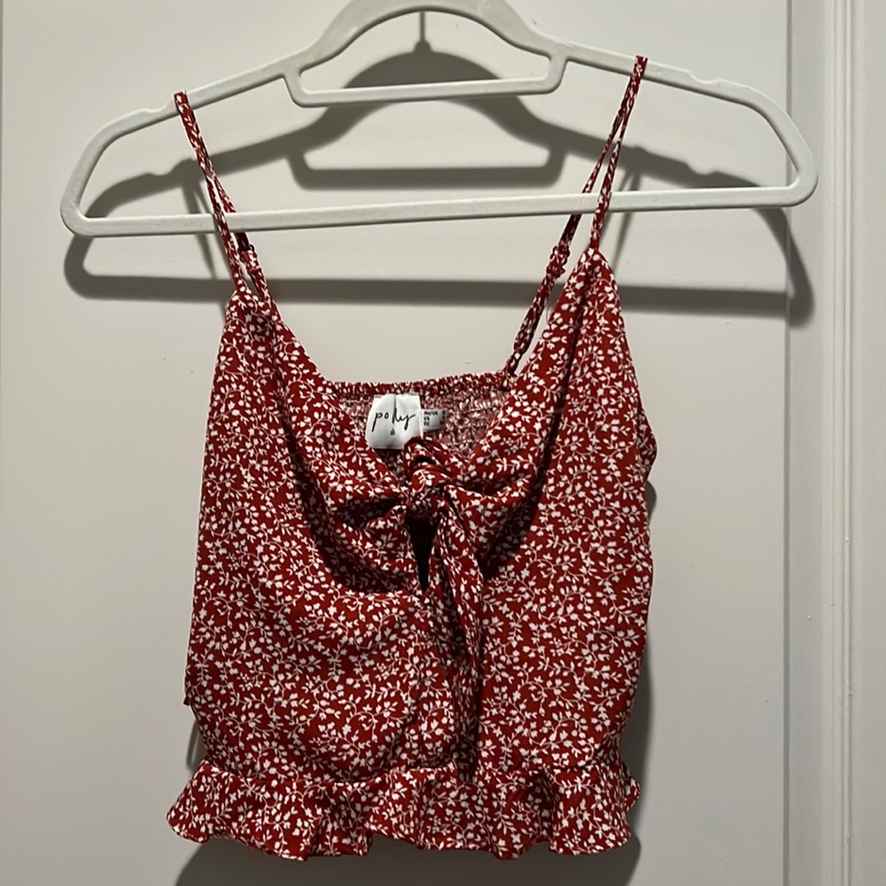 Princess Polly red print tank top, size 4